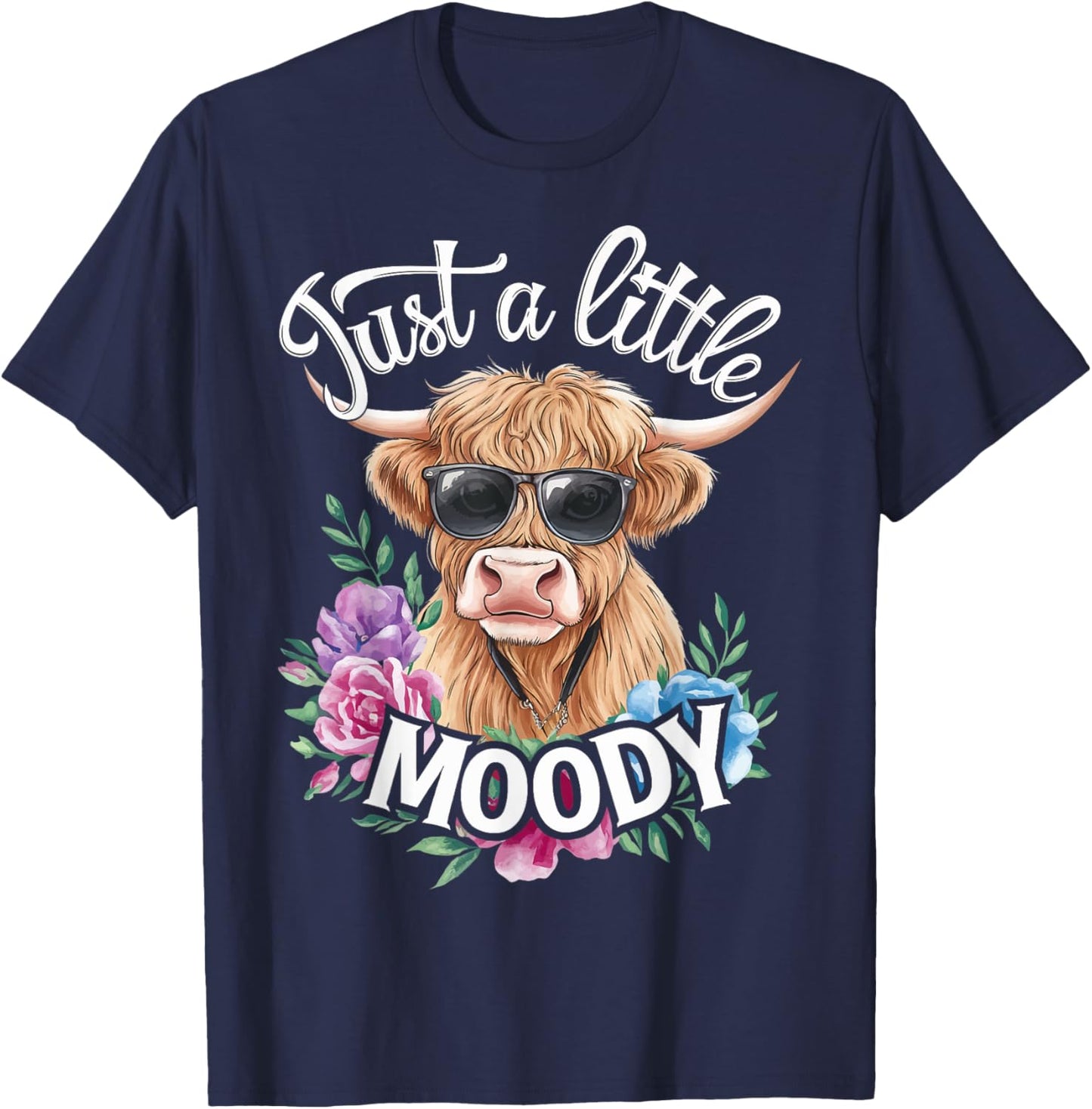 Cow Just A Little Moody T-Shirt - T-Shirt | Navy