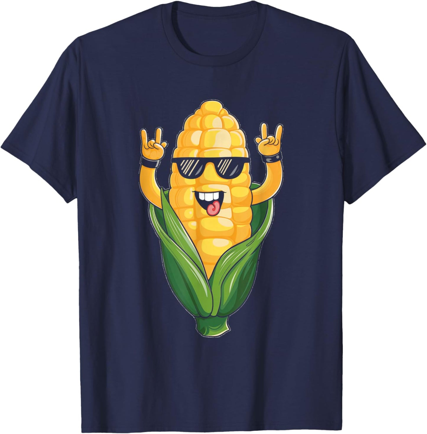 Rock On Corn Corn Lover Sweet Corn On The Cob T-Shirt - T-Shirt | Navy
