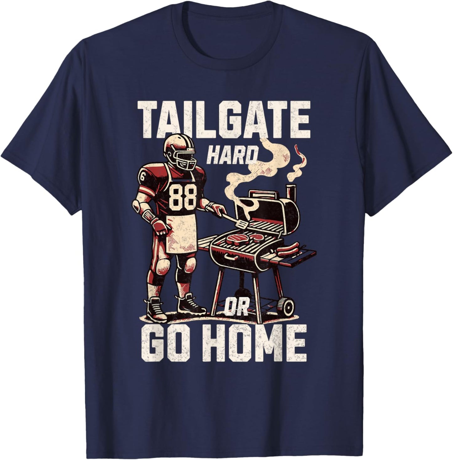 Tailgate Party American Football Player Men Funny Grill T-Shirt - T-Shirt | Navy