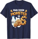 Milk and Cookies This Little Monster is 6 6th Bday Boy Girl T-Shirt - T-Shirt | Navy