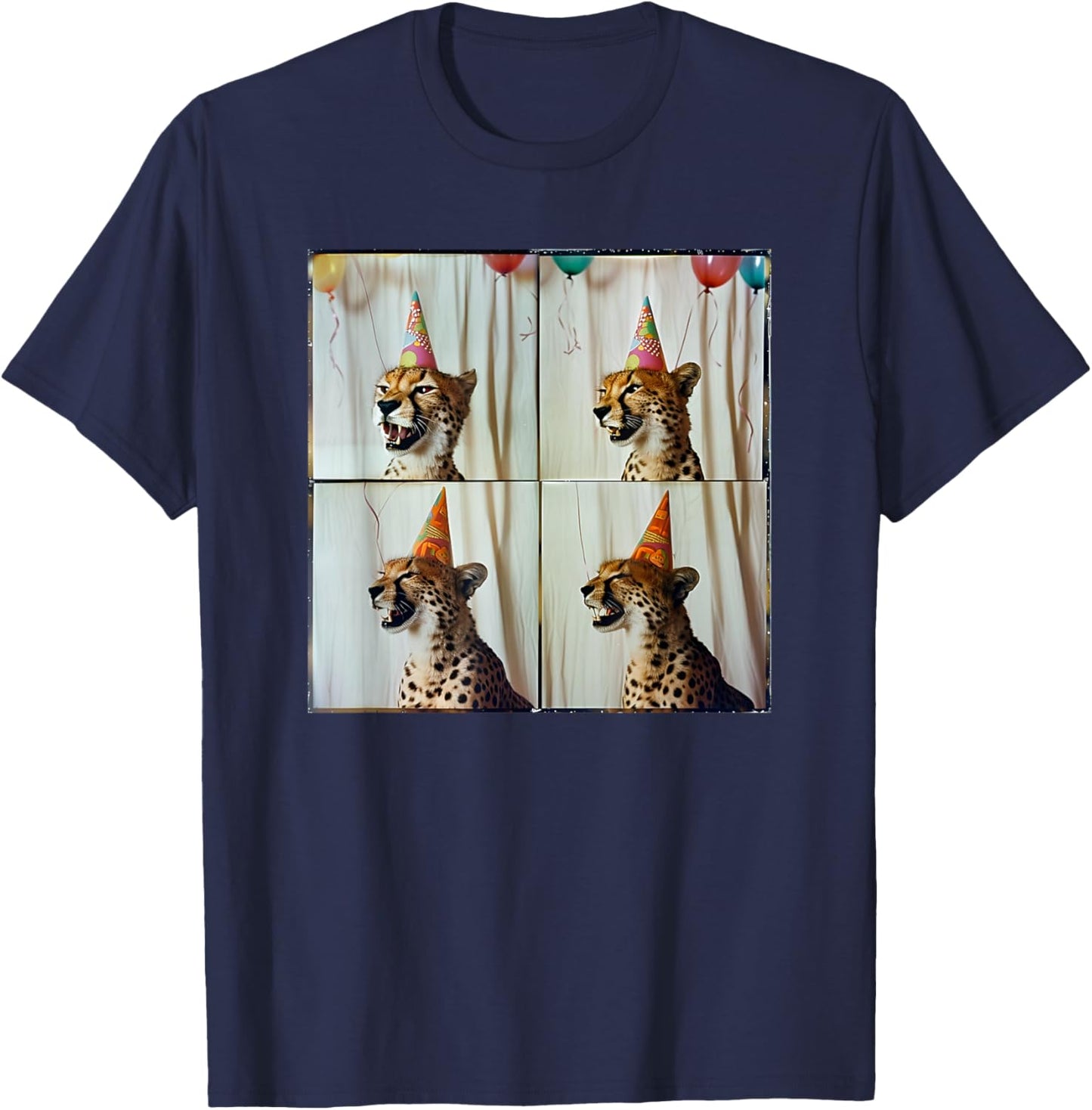 African Cheetah Lover Colorful Safari Animal Birthday T-Shirt - T-Shirt | Navy