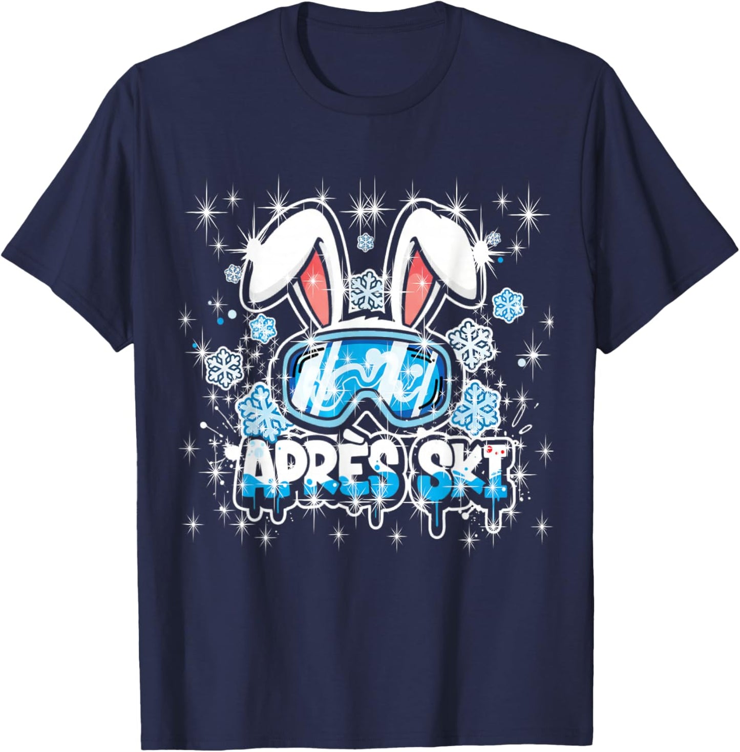 Cool Apres-Ski Crew Spruch Bunny Ski-Hase Sekt Prosecco Beer T-Shirt - T-Shirt | Navy