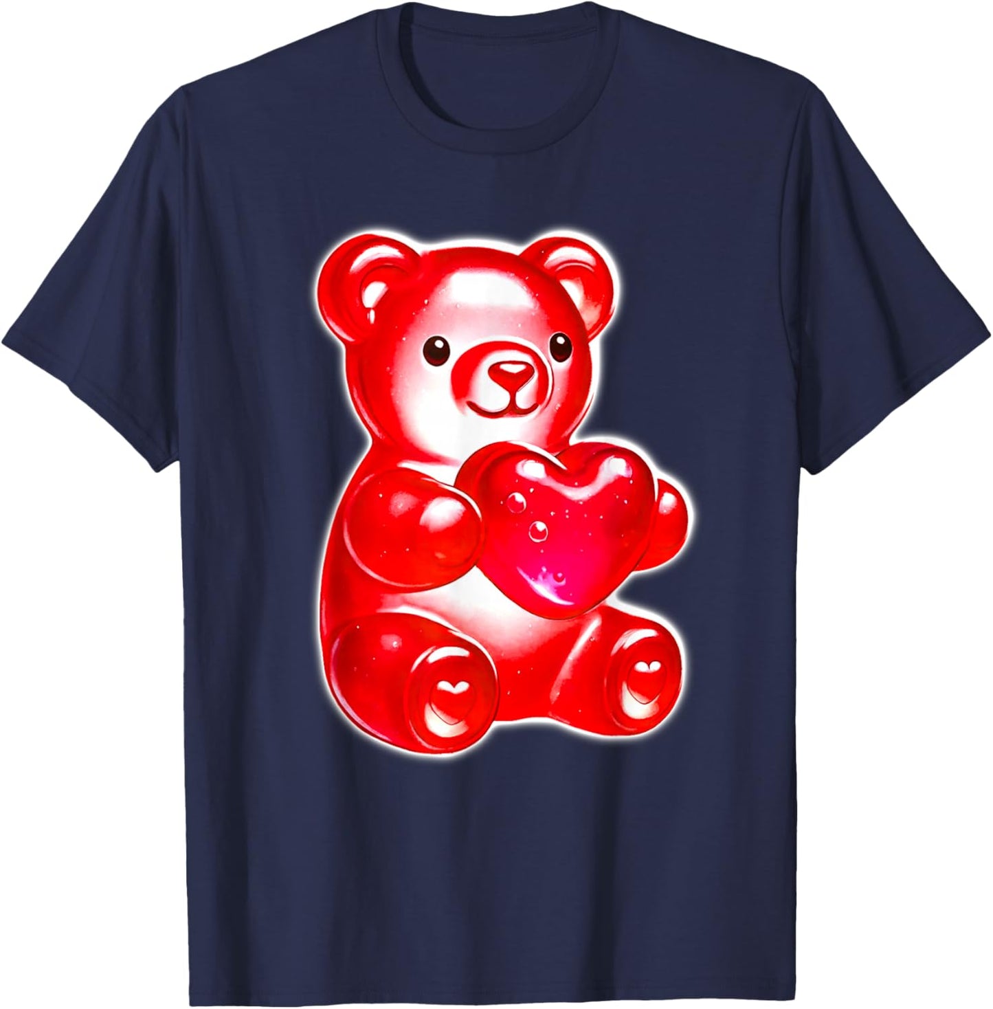 Gummy Bear Candy Heart Red T-Shirt - T-Shirt | Navy