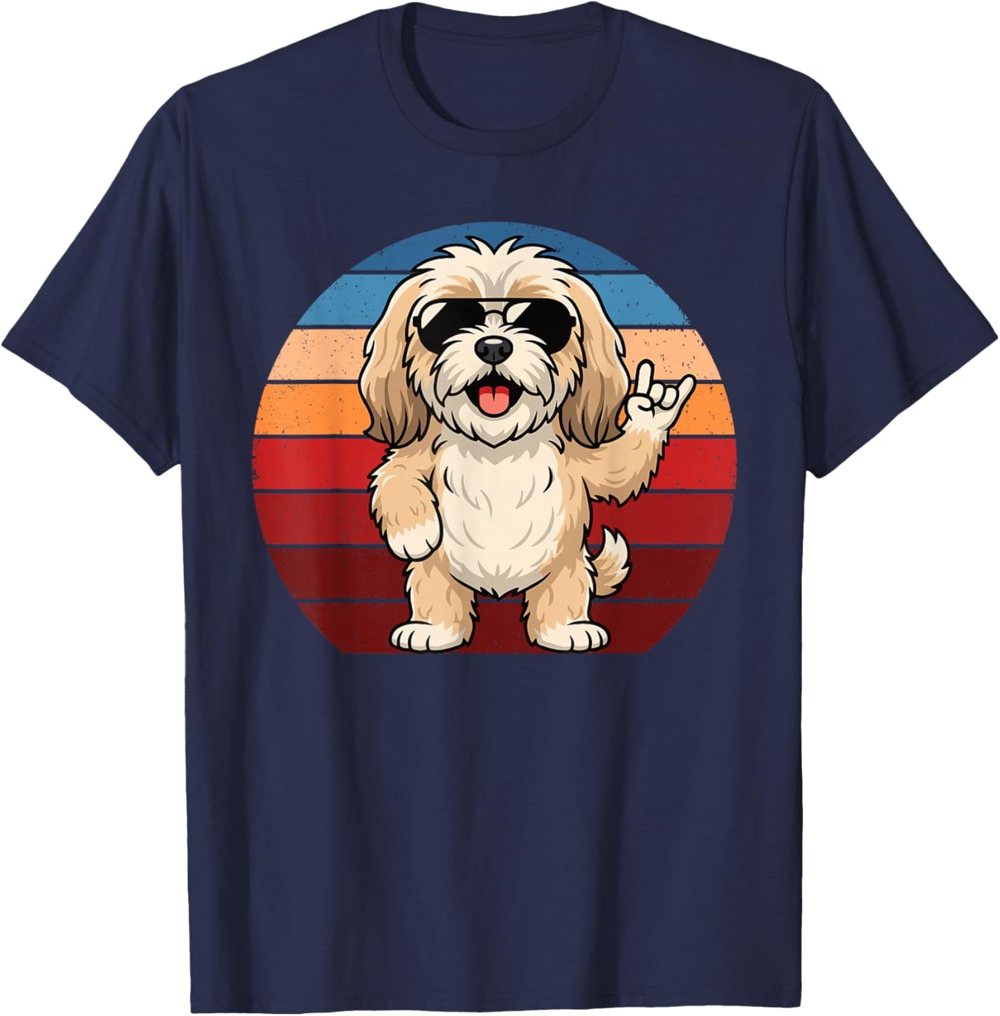 Retro Havanese Mom Havanese Dad Funny Havanese T-Shirt - T-Shirt | Navy