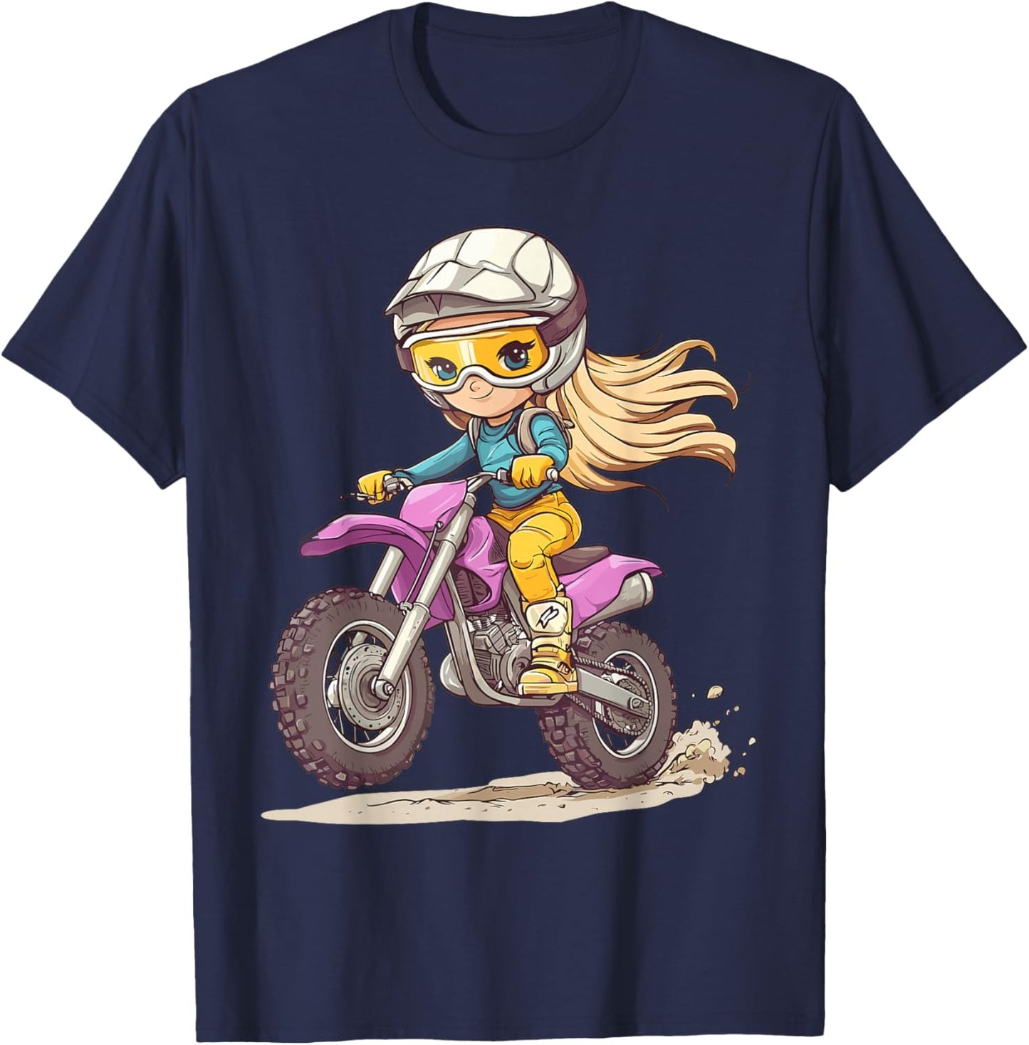 Girls Dirt Bike T-Shirt - T-Shirt | Navy
