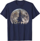 Retro Full Moon Minimalist Pine Tree Vintage Wildlife Trees T-Shirt - T-Shirt | Navy