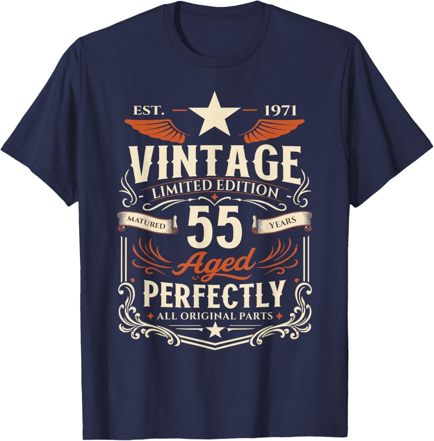 55 Ans Anniversaire Homme Cadeau 1971 Vintage T-Shirt - T-Shirt | Navy