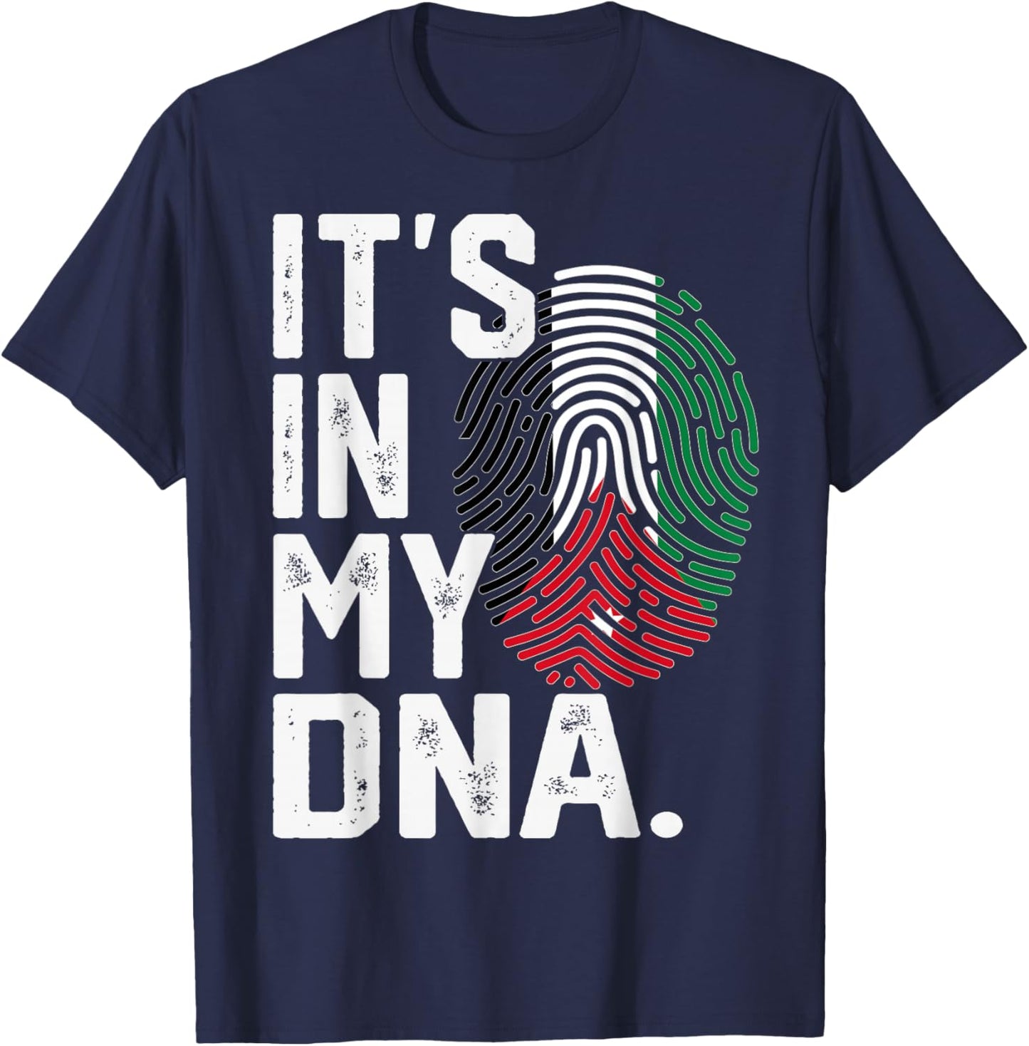 Jordan Roots Flag Fingerprint Graphic Patriotic T-Shirt - T-Shirt | Navy