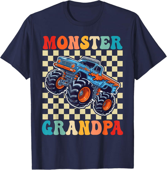 Monster Truck Grandpa Family Matching Monster Trucks T-Shirt - T-Shirt | Navy