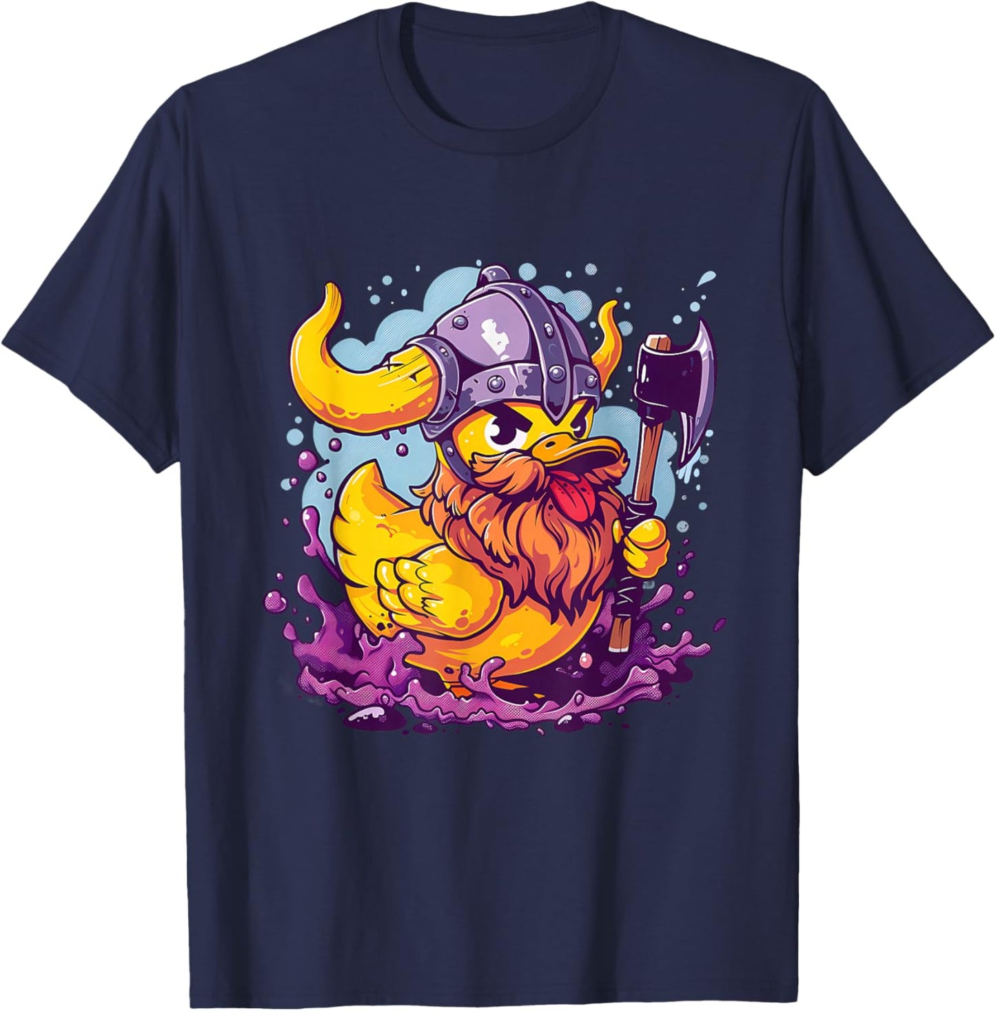 Rubber Duck Rubber Duckie Viking Duck Viking Helmet Vikings T-Shirt - T-Shirt | Navy