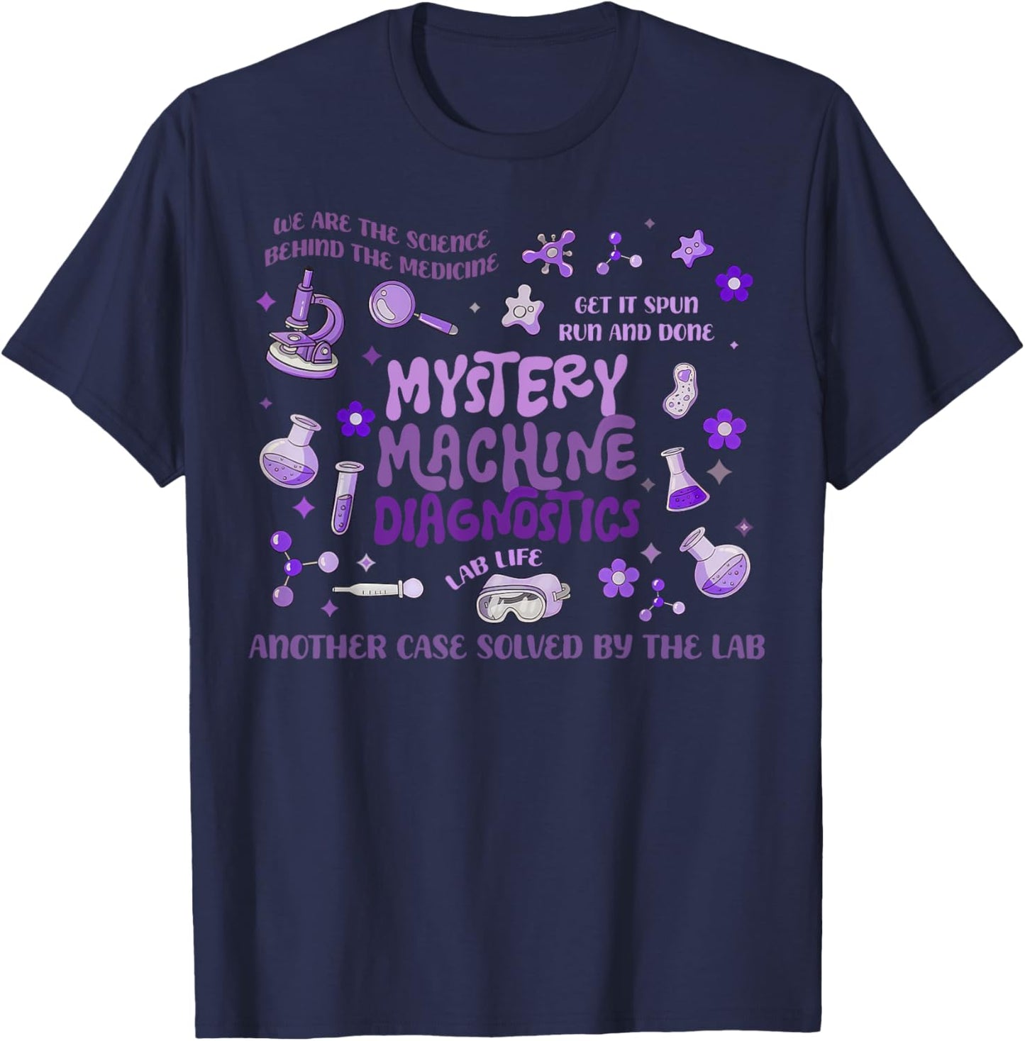 Mystery Machine of Diagnostics Lab Week 2025 Med Lab Tech T-Shirt - T-Shirt | Navy