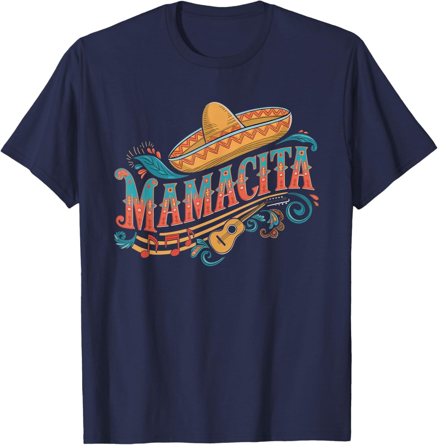 Cinco De Mayo Mamacita Flower Mama Cita Mexican Women Girls T-Shirt - T-Shirt | Navy