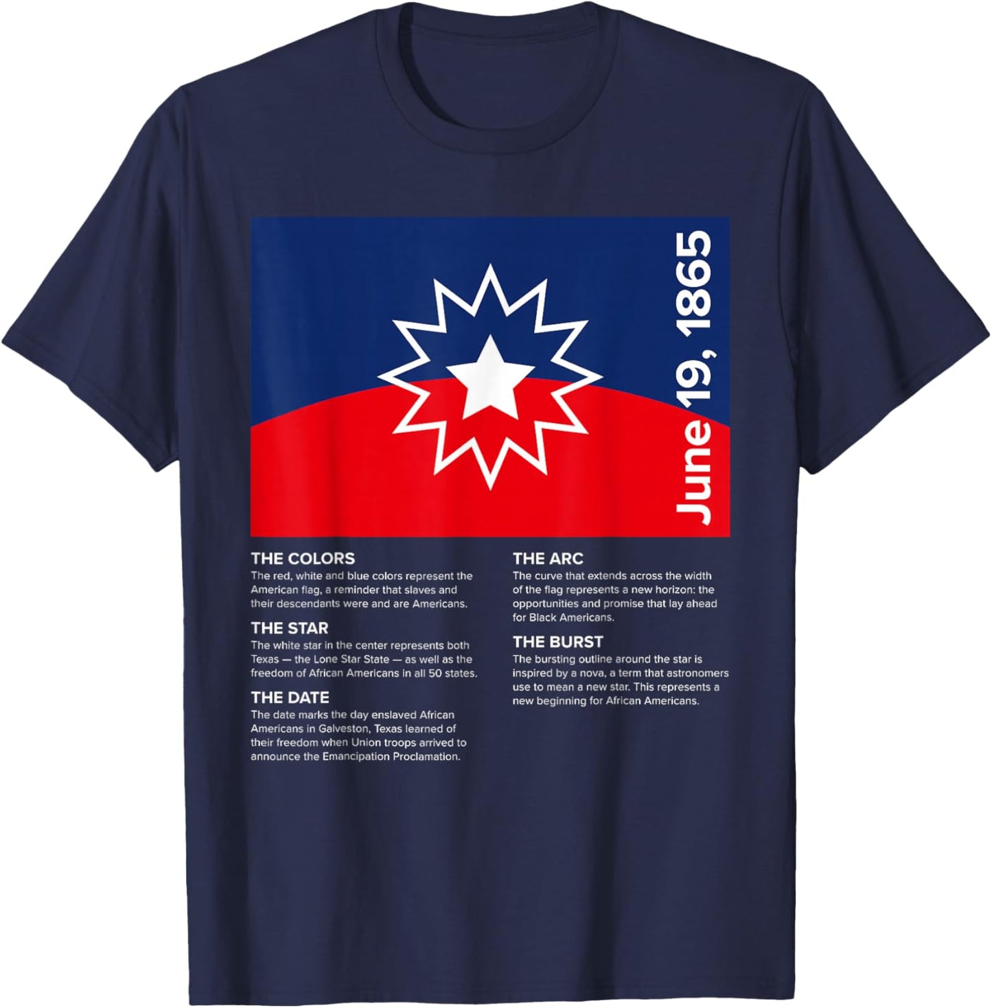 Juneteenth Flag Meaning T-Shirt - T-Shirt | Navy