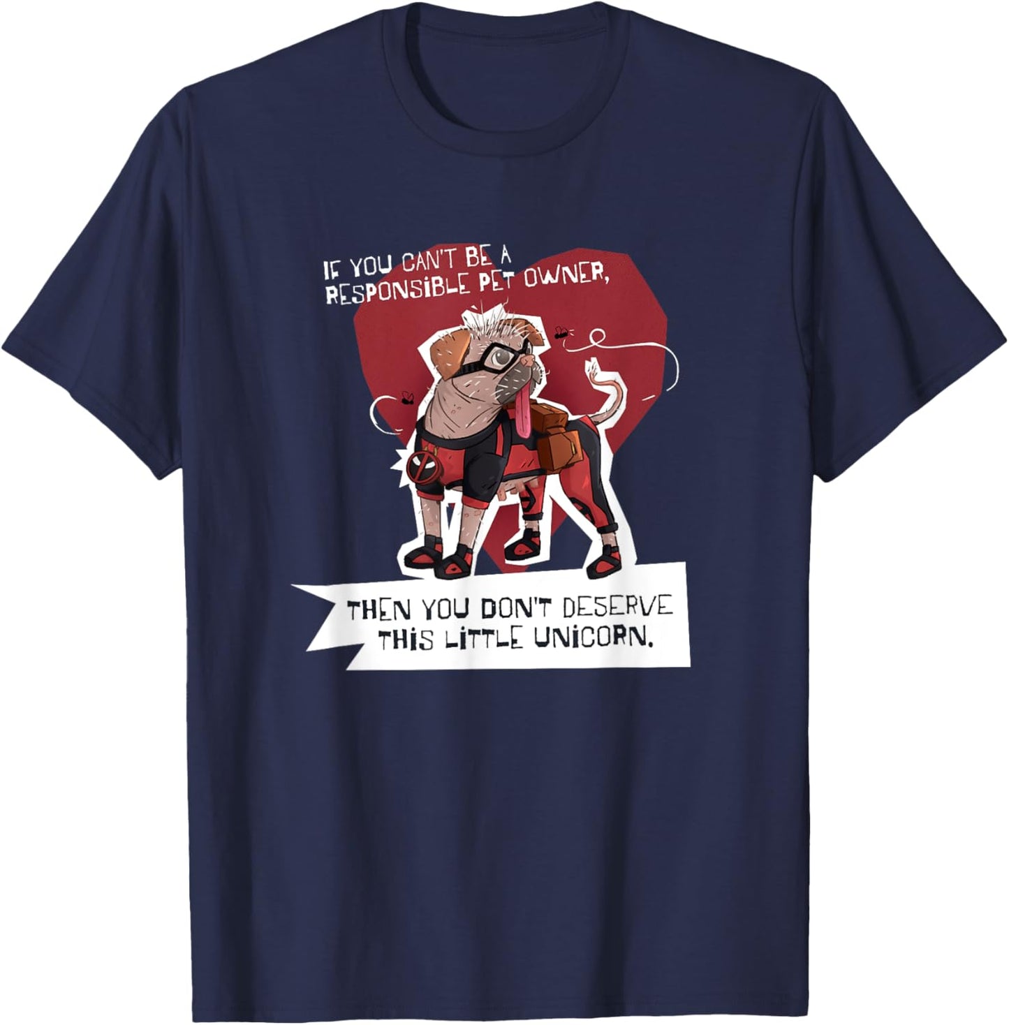 Marvel Studios Deadpool & Wolverine Dogpool Little Unicorn T-Shirt - T-Shirt | Navy