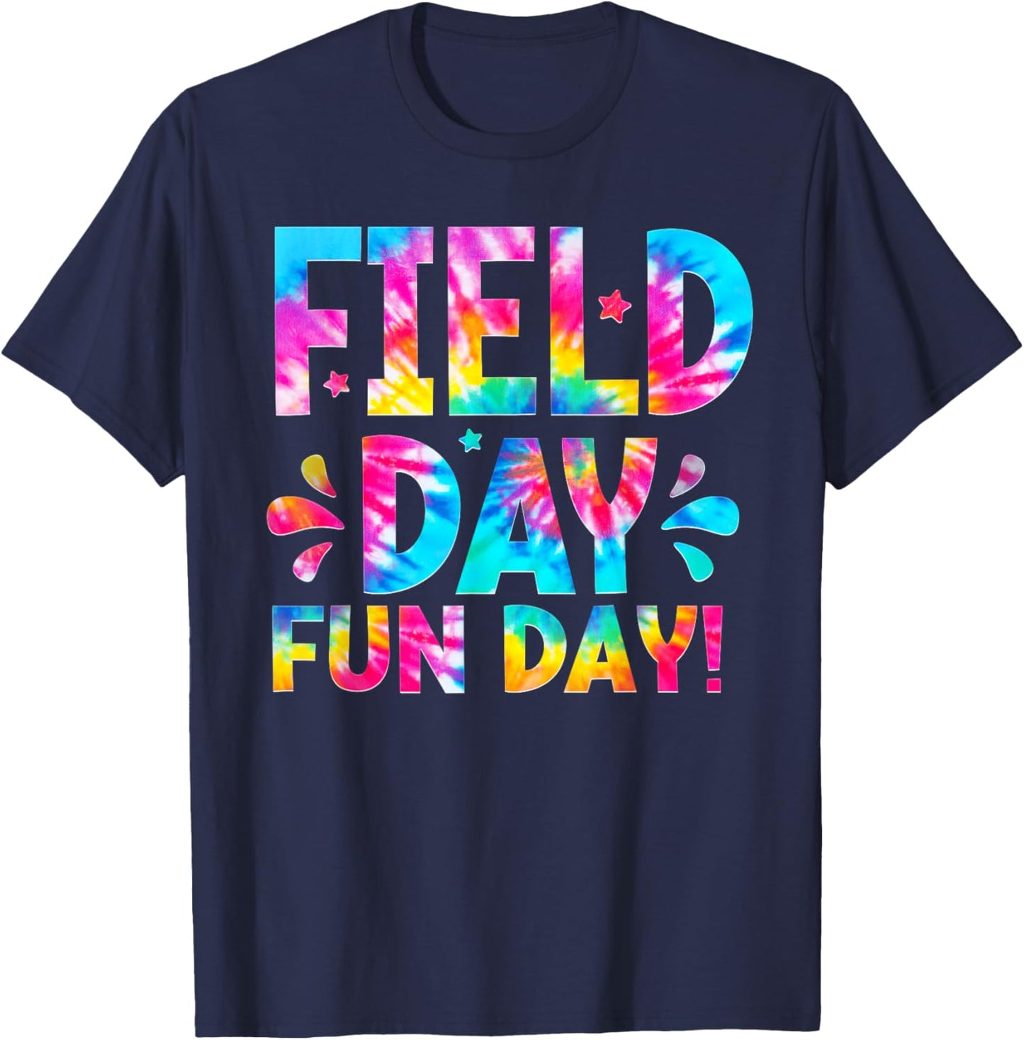 School Field Day Fun Day Tie Dye Field Day 2026 Teacher Kids T-Shirt - T-Shirt | Navy
