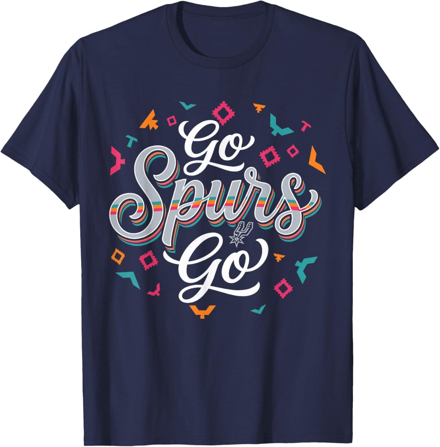 Go Spurs Go Basketball Season Game Day Basketball Fan T-Shirt - T-Shirt | Navy
