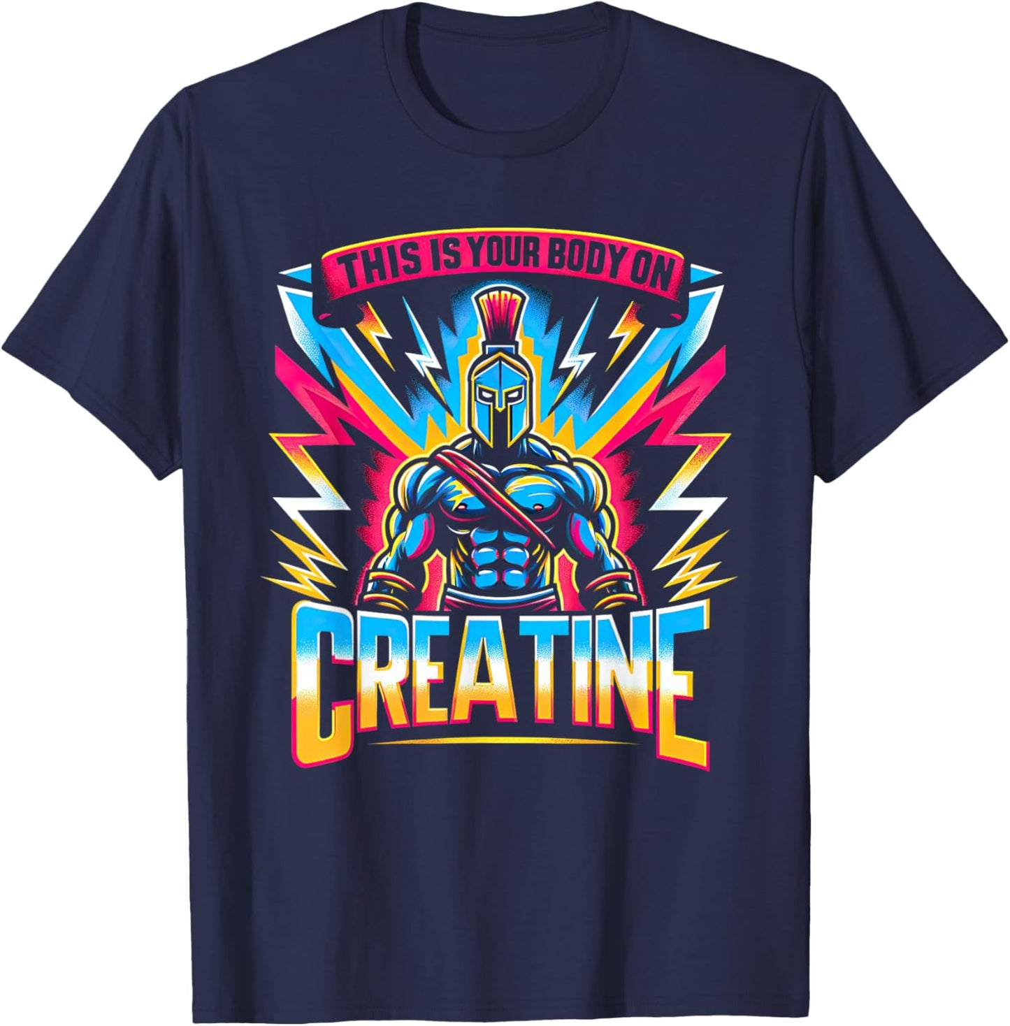 This Is Your Body On Creatine Workout Gym T-Shirt - T-Shirt | Navy