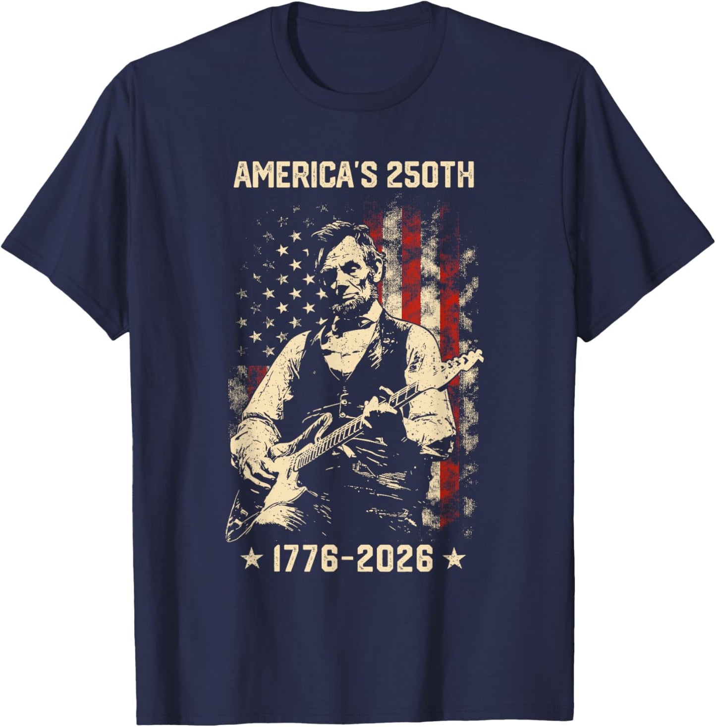 Vintage 250 Years of American 250th Anniversary 1776 2026 T-Shirt - T-Shirt | Navy