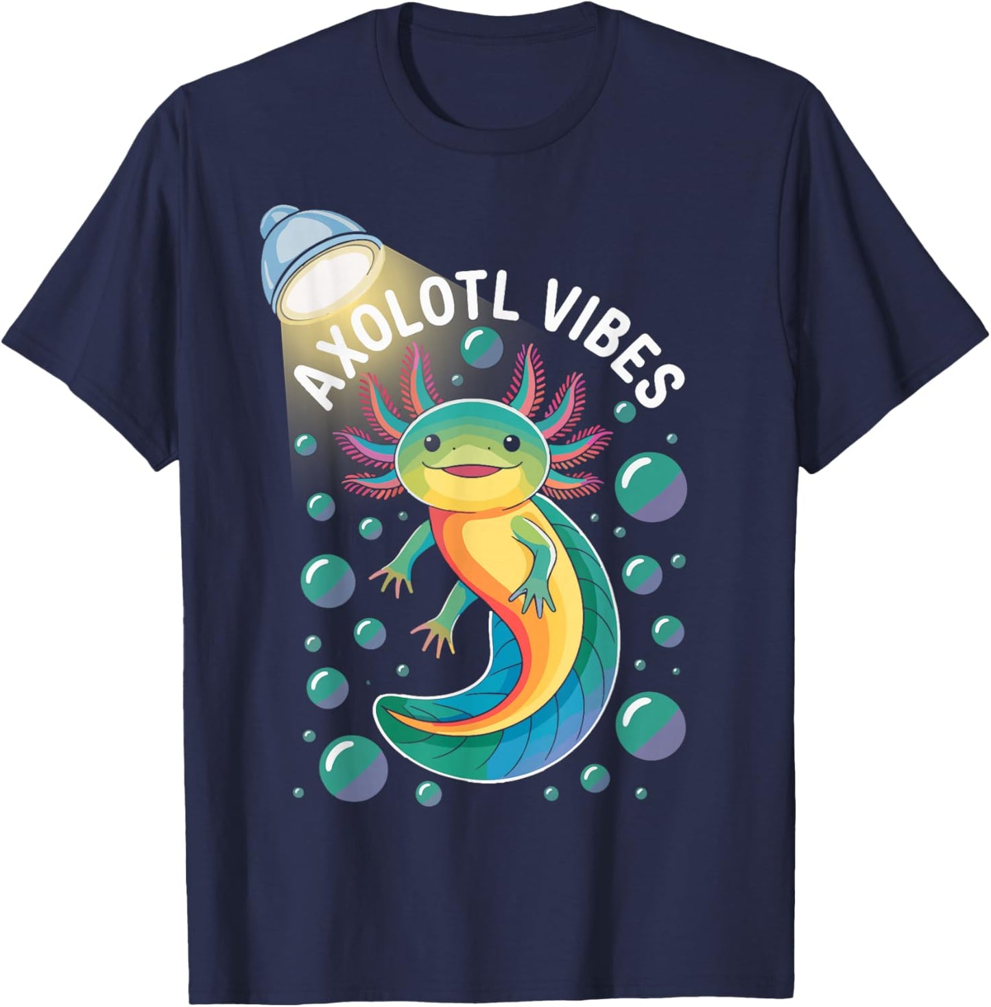 Axolotl Vibes Kawaii Axolotls Lovers Cute Axolotl' Graphic T-Shirt - T-Shirt | Navy