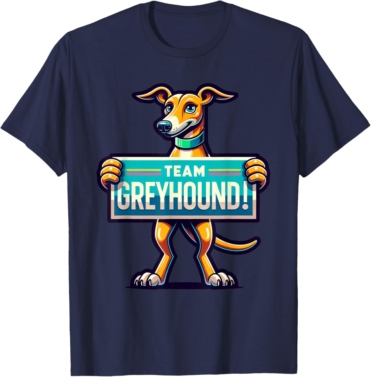 Team Greyhound, Dog Mascot, Greyhound Racing, Dog Lover Women Kids T-Shirt - T-Shirt | Navy