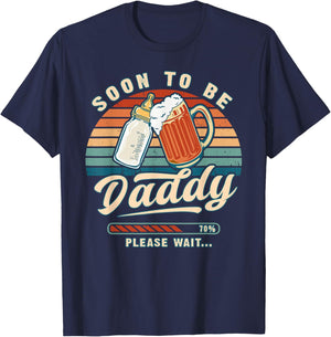 Soon to Be Daddy Become a Dad Reveal T-Shirt - T-Shirt | Navy
