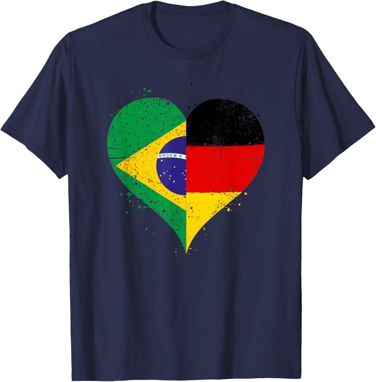 Brasilien Deutschland Flagge Brasilianische Deutsche Fans T-Shirt - T-Shirt | Navy