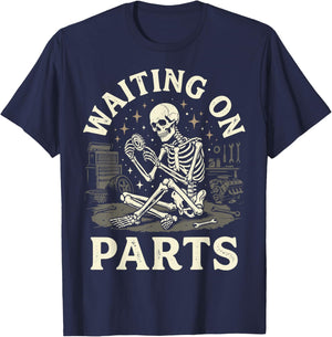 Waiting On Parts Skeleton T-Shirt - T-Shirt | Navy
