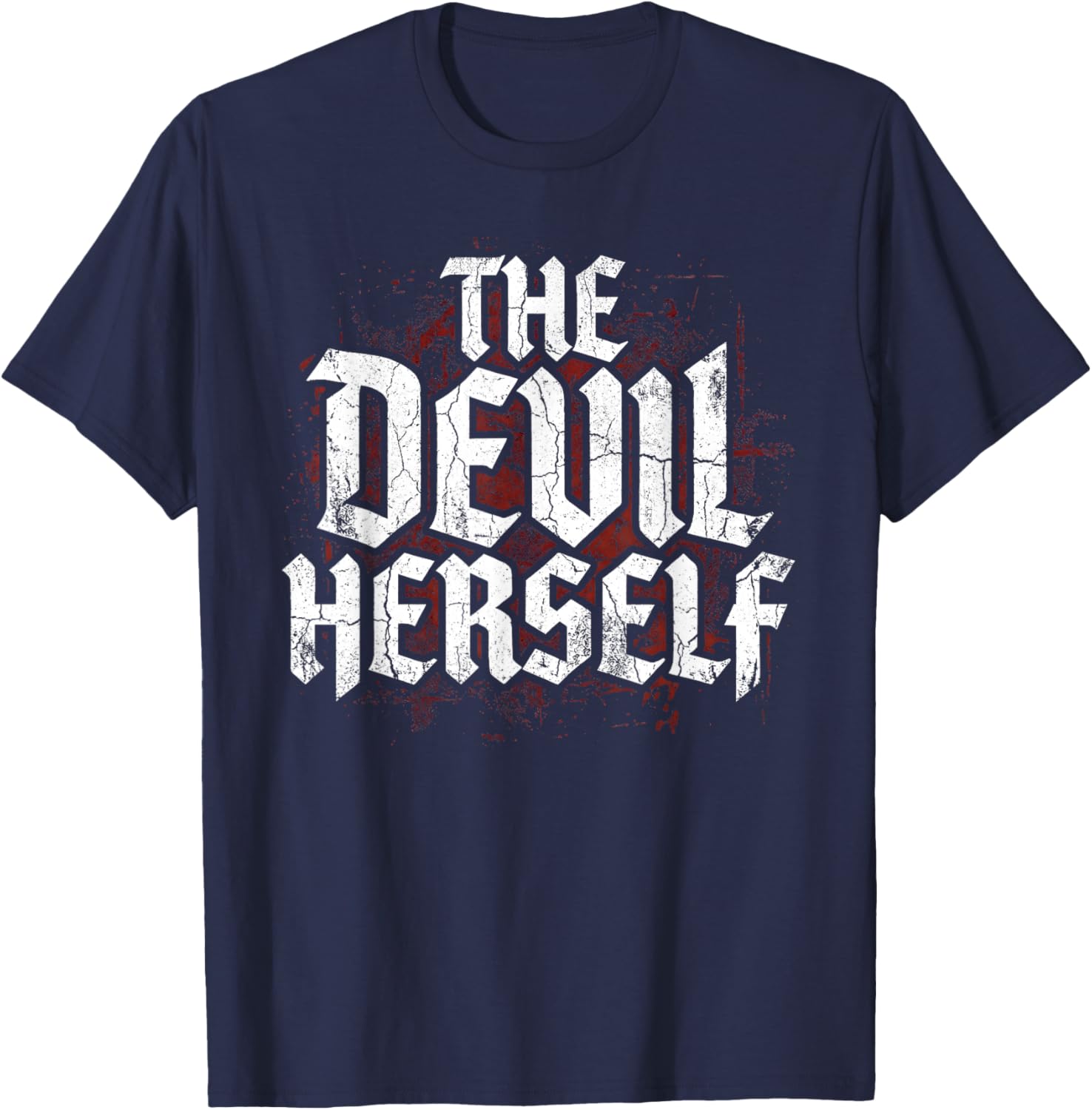 The Devil Herself Retro Occult Women Dark Feminine T-Shirt - T-Shirt | Navy