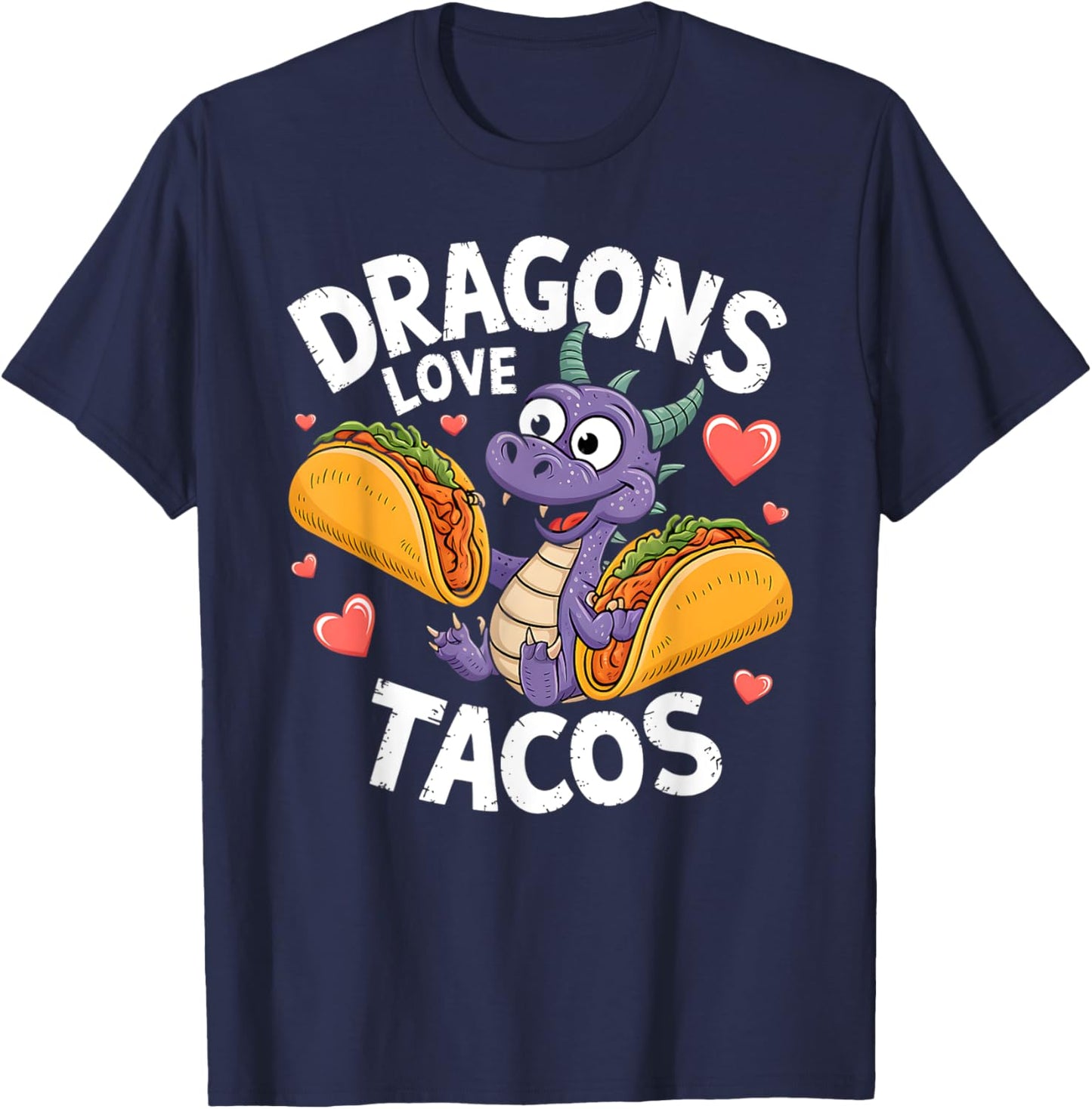 Cute Cinco De Mayo Dragons Love Tacos Mexican Food Kids Boys T-Shirt - T-Shirt | Navy
