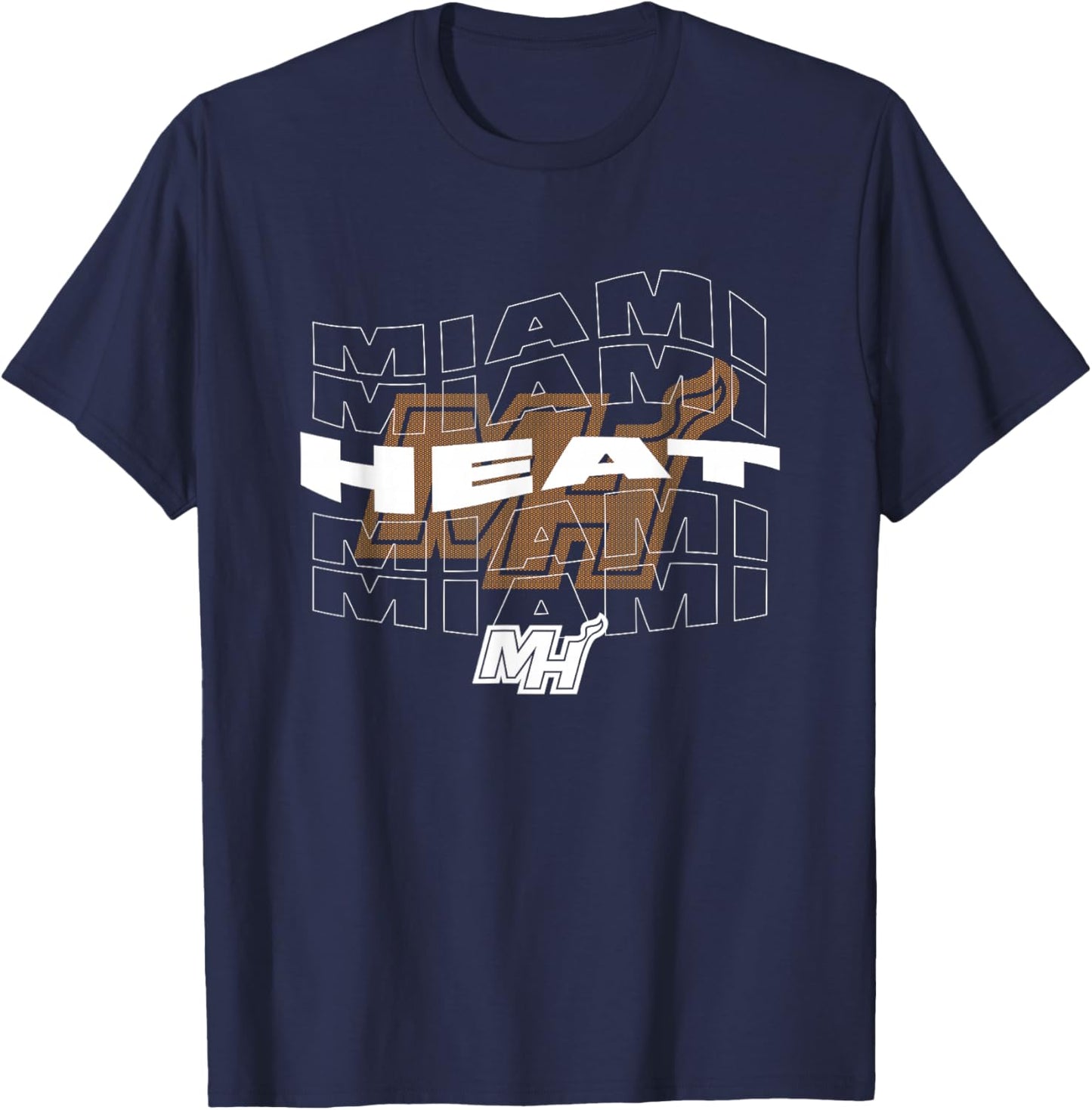 NBA Miami Heat Wave Outline Team Logo T-Shirt - T-Shirt | Navy