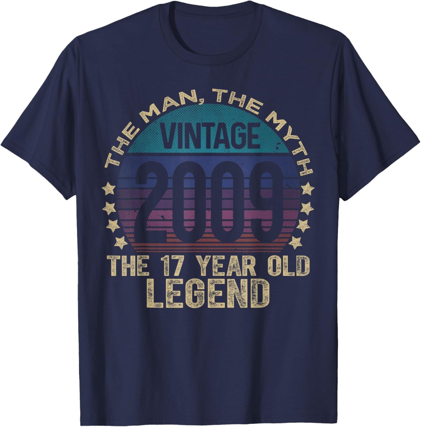 17 Year Old Gifts Vintage 2009 Limited Edition 17th Birthday T-Shirt - T-Shirt | Navy