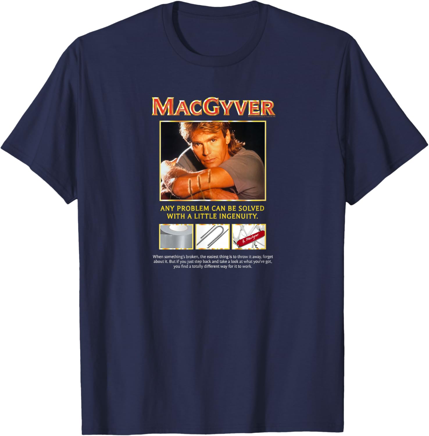 MacGyver Ingenuity Original Series , black, S T-Shirt - T-Shirt | Navy