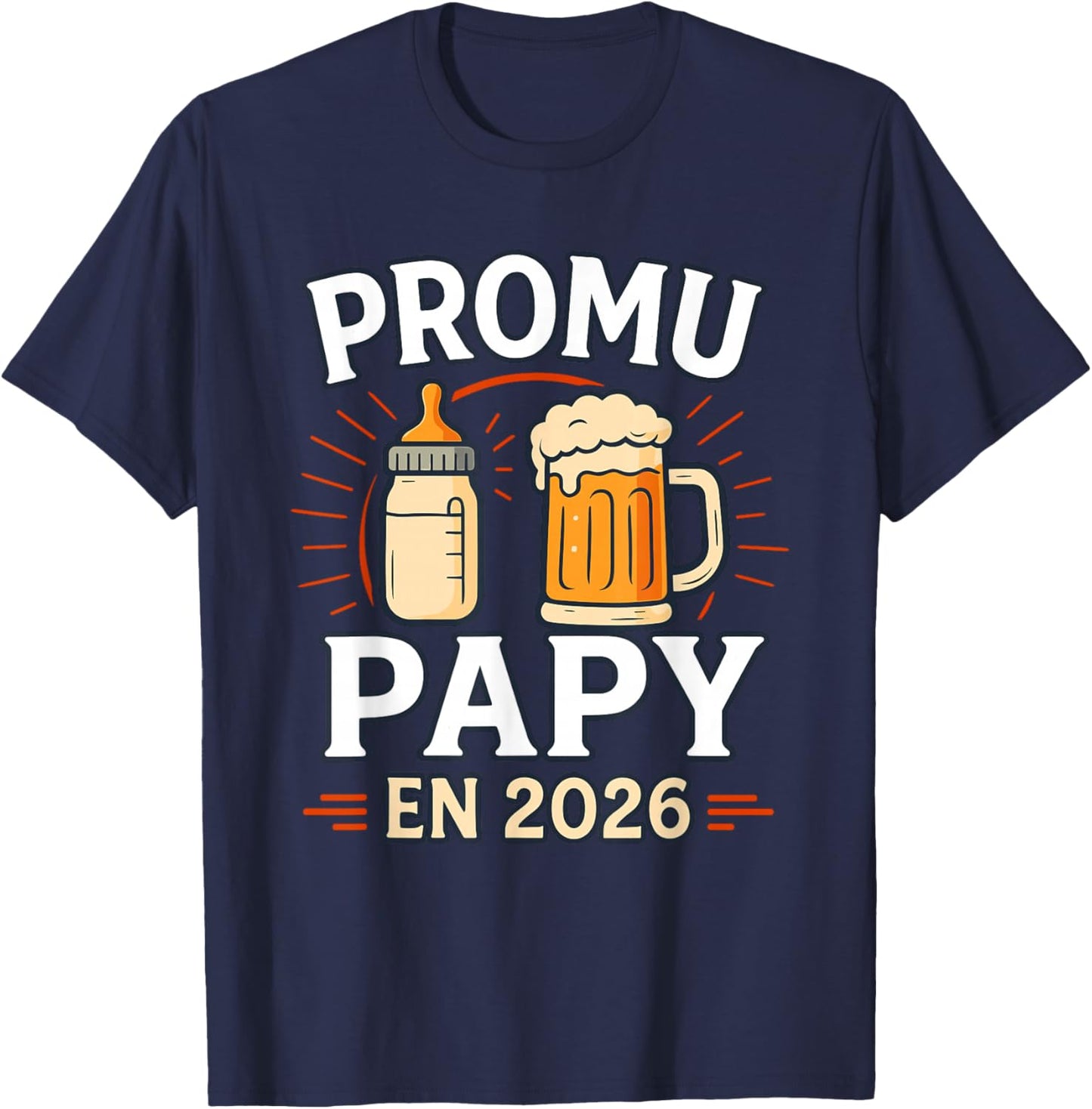 Promoted Grandpa 2026 Idea Announcement Future Grandfather In Progress T-Shirt - T-Shirt | Navy