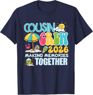 Cousin Crew 2026 Making Memories Beach Summer Vacation Cute T-Shirt - T-Shirt | Navy