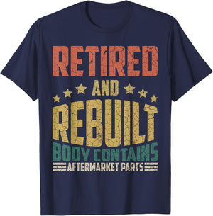 Retired And Rebuilt Body Contains Aftermarket Parts Retro T-Shirt - T-Shirt | Navy