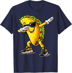 Dabbing Taco Cinco de Mayo Funny Mexican Food Dab Boys Kids T-Shirt - T-Shirt | Navy
