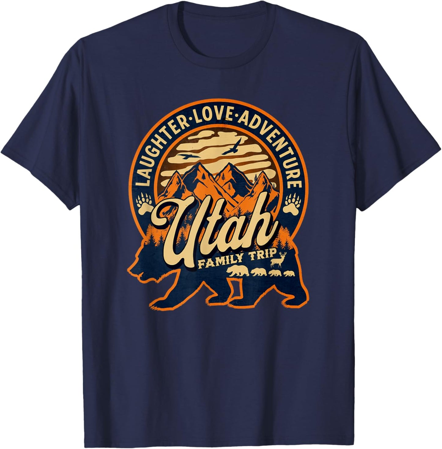 Utah Family Trip Mountains Camping Adventure Souvenir T-Shirt - T-Shirt | Navy