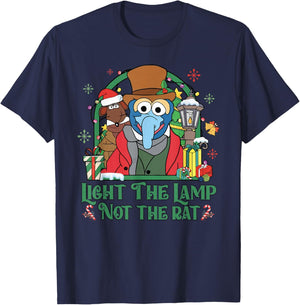 Light The Lamp Not The Rat Funny Christmas T-Shirt - T-Shirt | Navy