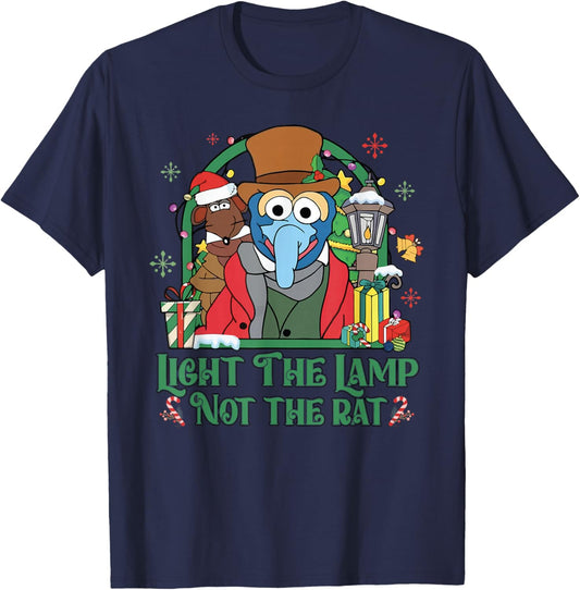 Light The Lamp Not The Rat Funny Christmas T-Shirt - T-Shirt | Navy