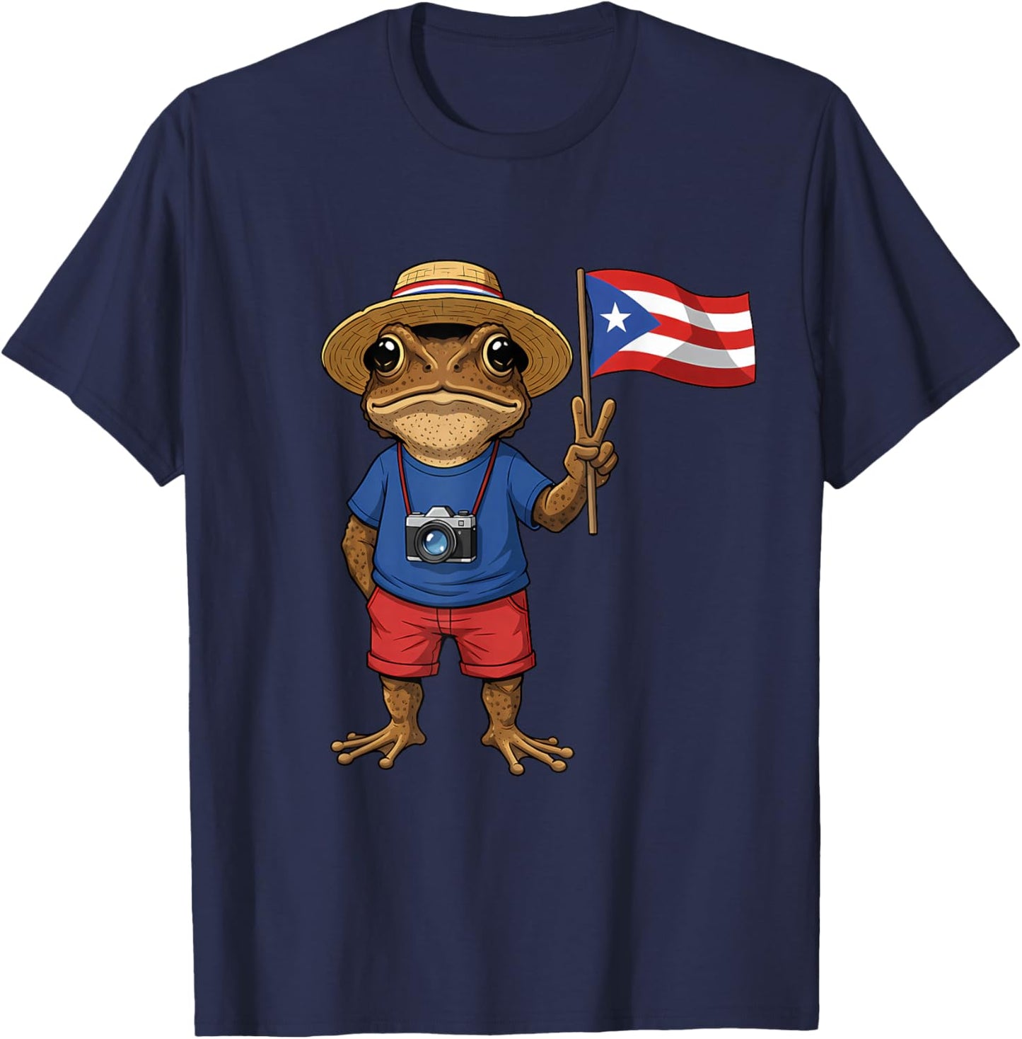 Coqui Frog Puerto Rico Flag Puerto Rico Taino Boricua T-Shirt - T-Shirt | Navy