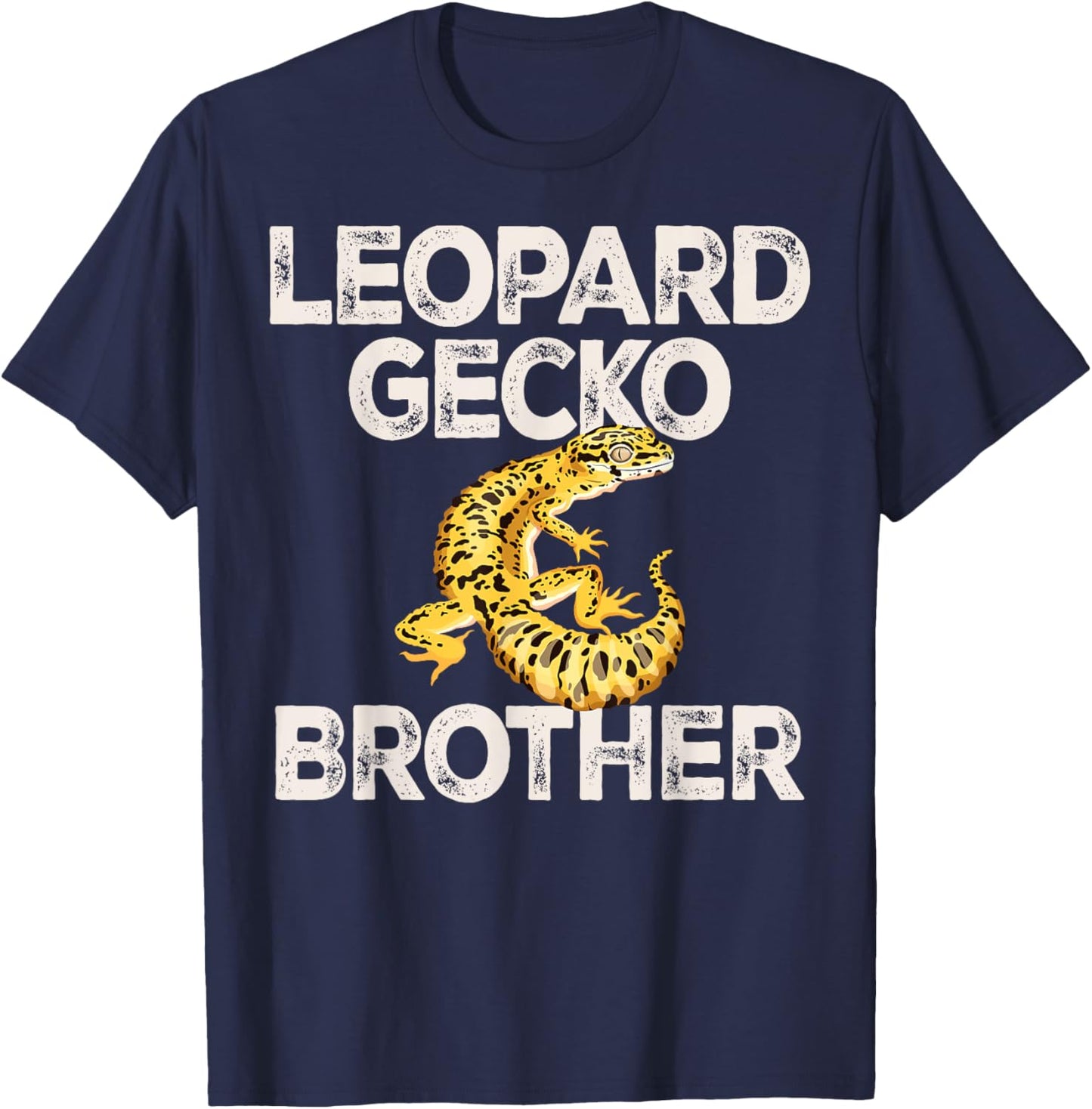Leopard Gecko Brother lizard Reptiles Common leopard gecko T-Shirt - T-Shirt | Navy