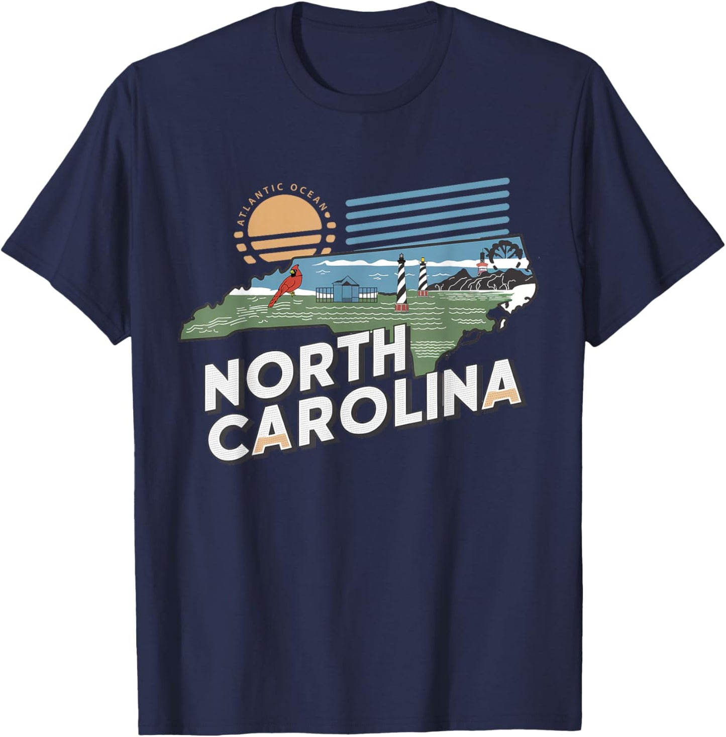 North Carolina State of North Carolina Retro North Carolina T-Shirt - T-Shirt | Navy