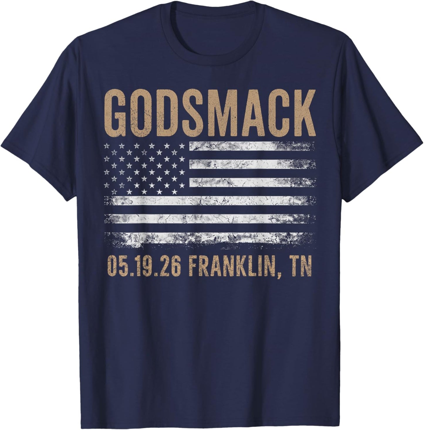 Godsmack The Rise of Rock 2026 Franklin T-Shirt - T-Shirt | Navy