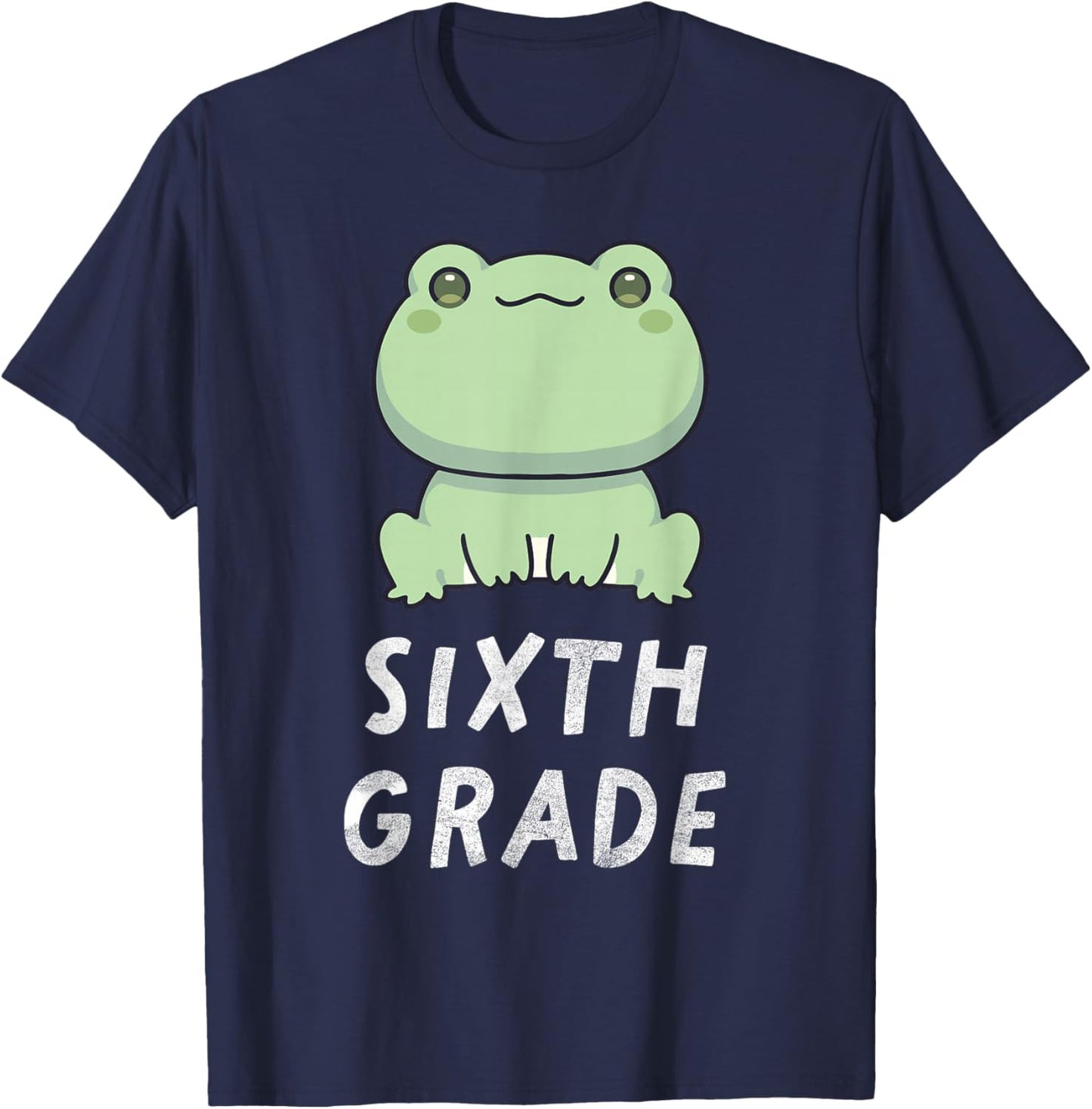 6th Grade Frog Back To School Student Teacher T-Shirt - T-Shirt | Navy