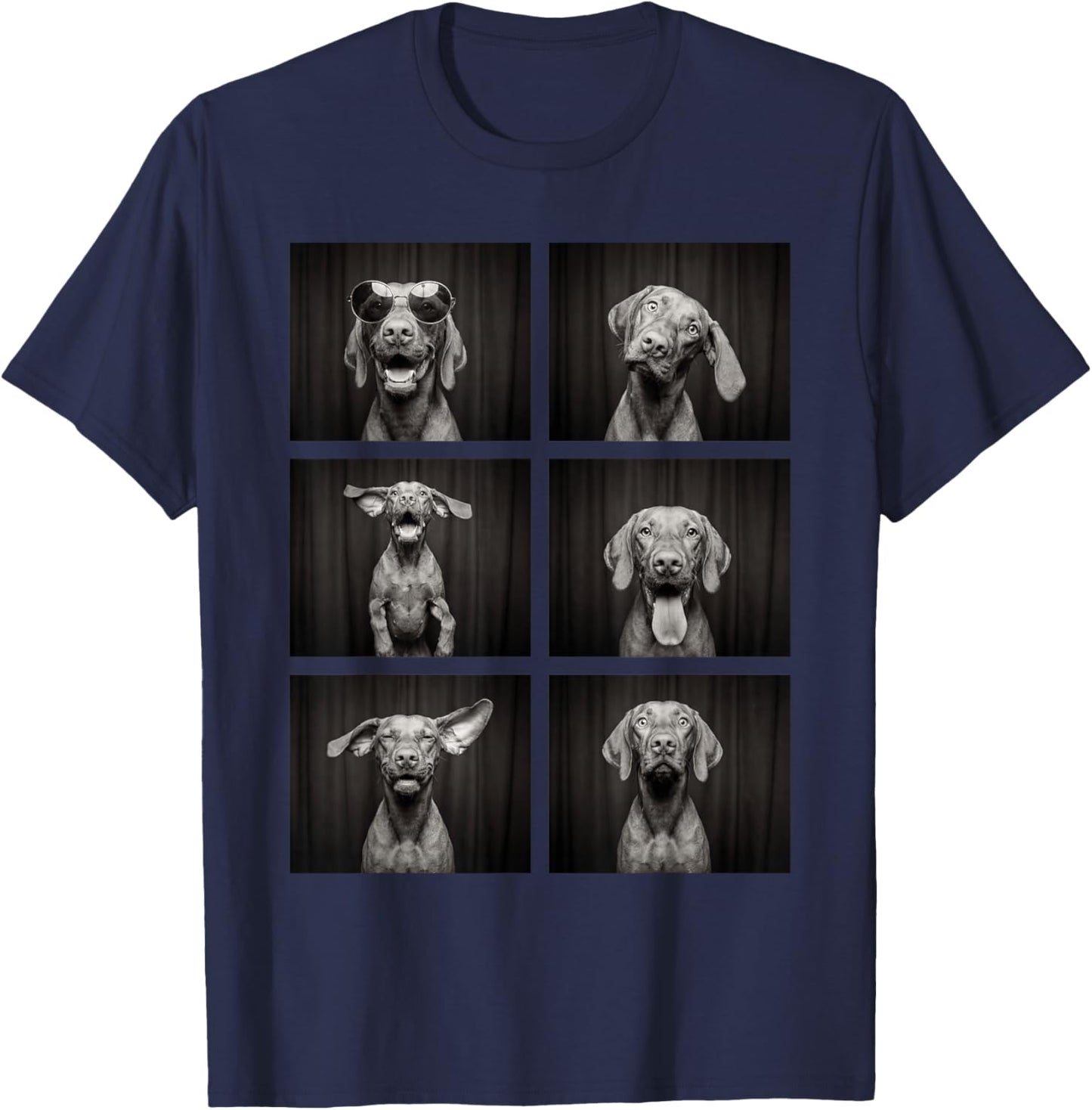 Vizsla Photobooth Dog Owner Funny Animal Portrait T-Shirt - T-Shirt | Navy
