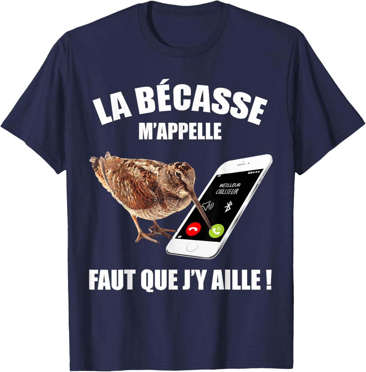 Gift Hunter Phone Woodcock Humor Hunting T-Shirt - T-Shirt | Navy