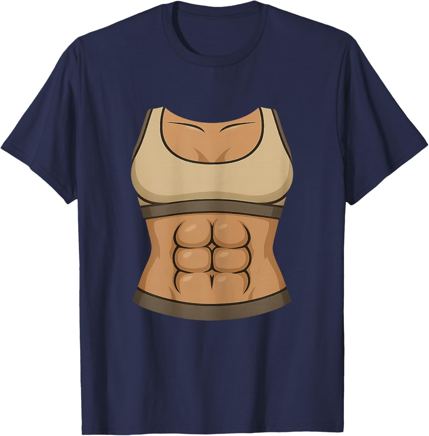 Women Ripped Abs Costume - Funny Lazy Halloween T-Shirt - T-Shirt | Navy