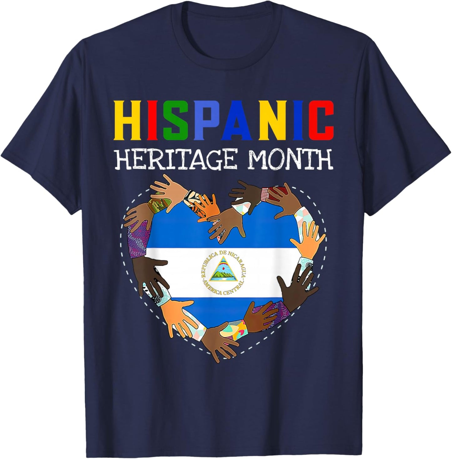 Hispanic Heritage Month Nicaragua Kids Boys Girls T-Shirt - T-Shirt | Navy