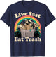 Opossum Raccoon Skunk Live Fast Eat Trash Street Cats Squad T-Shirt - T-Shirt | Navy