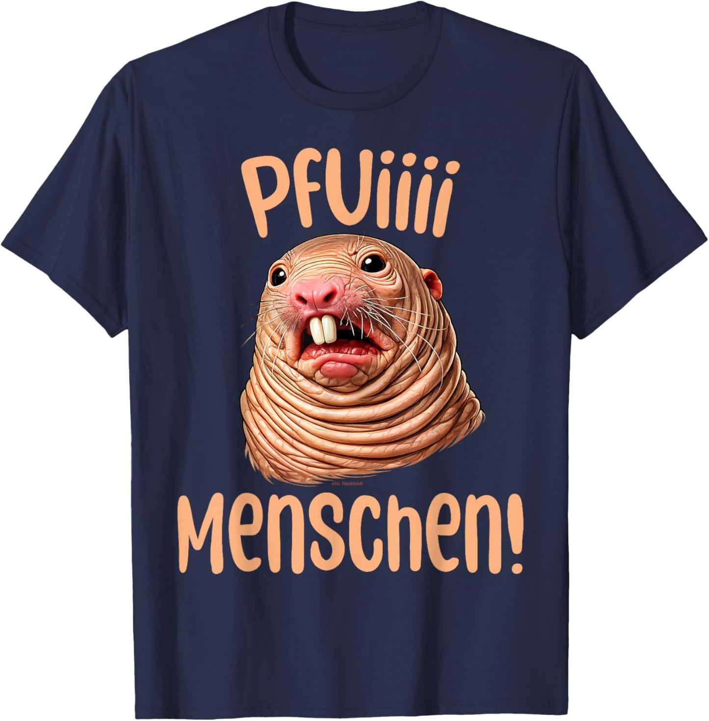 Nacktmull Lustiges Ugly Shirt Hässliches Ratte T-Shirt - T-Shirt | Navy